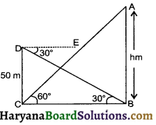 HBSE 10th Class Maths Important Questions Chapter 9 Some Applications of Trigonometry - 3