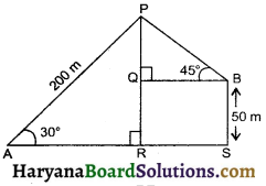HBSE 10th Class Maths Important Questions Chapter 9 Some Applications of Trigonometry - 9