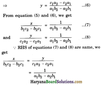 HBSE 10th Class Maths Notes Chapter 3 Pair of Linear Equations in Two Variables 10