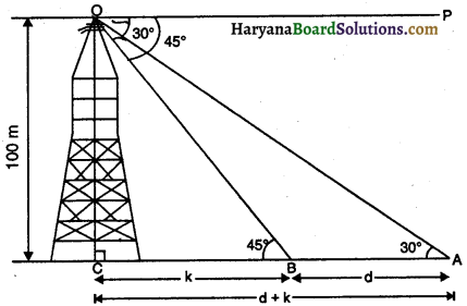 HBSE 10th Class Maths Important Questions Chapter 9 त्रिकोणमिति का अनुप्रयोग - 3