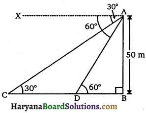 HBSE 10th Class Maths Important Questions Chapter 9 त्रिकोणमिति का अनुप्रयोग - 9
