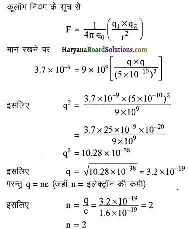 HBSE 12th Class Physics Important Questions Chapter 1 वैद्युत आवेश तथा क्षेत्र 22