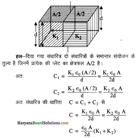 HBSE 12th Class Physics Important Questions Chapter 2 स्थिर वैद्युत विभव तथा धारिता 22