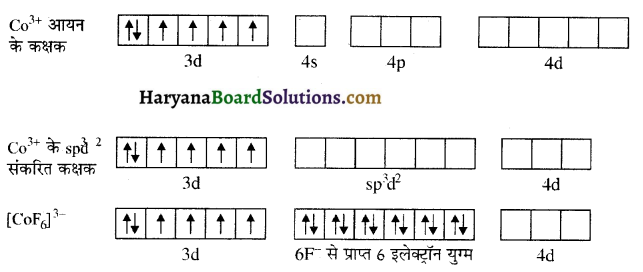 HBSE 12th Class Chemistry Important Questions Chapter 9 उपसहसंयोजन यौगिक 12