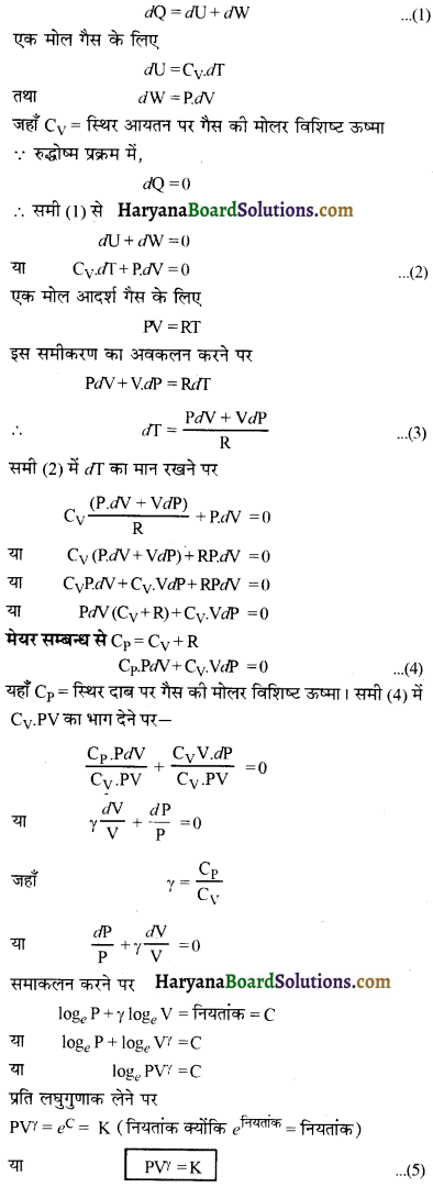 HBSE 11th Class Physics Important Questions Chapter 12 ऊष्मागतिकी -8